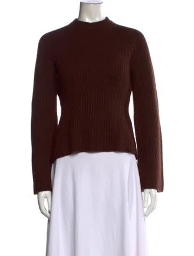 Pre-owned Loulou Studio Cashmere Mock Neck Sweater In Brown