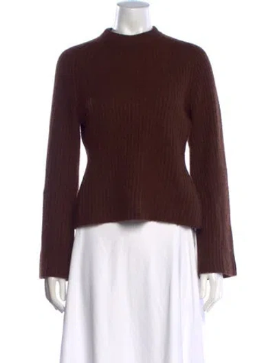 Pre-owned Loulou Studio Cashmere Mock Neck Sweater In Brown