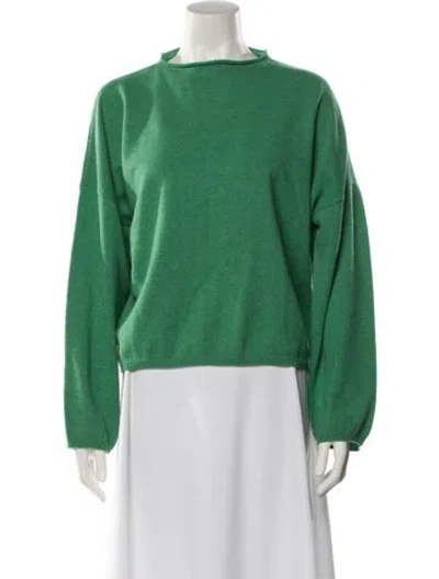Pre-owned Loulou Studio Cashmere Mock Neck Sweater In Green