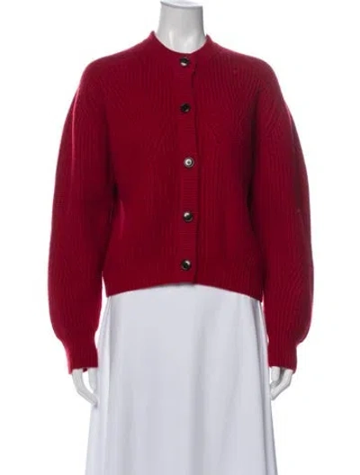 Pre-owned Loulou Studio Cashmere Mock Neck Sweater In Red