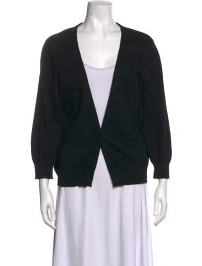 Pre-owned Loulou Studio Cashmere Open Front Sweater In Black