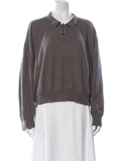 Pre-owned Loulou Studio Cashmere Open Front Sweater In Gray