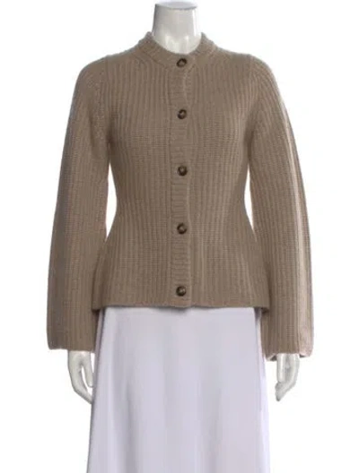 Pre-owned Loulou Studio Cashmere Open Front Sweater In Neutral