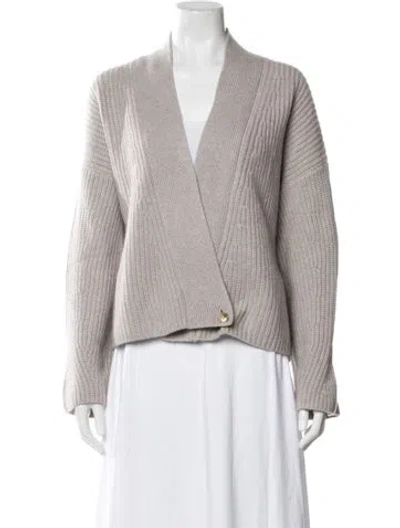 Pre-owned Loulou Studio Cashmere Open Front Sweater In Neutral