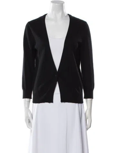 Pre-owned Loulou Studio Cashmere Plunge Neckline Sweater In Black