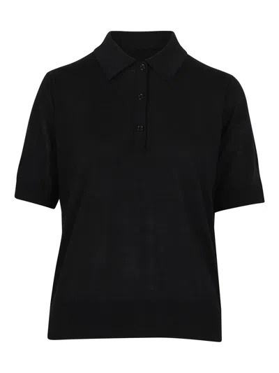 Loulou Studio Cashmere Polo Shirt In Black