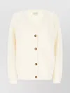 Loulou Studio Cashmere Ribbed Cardigan With V Neckline In Pink