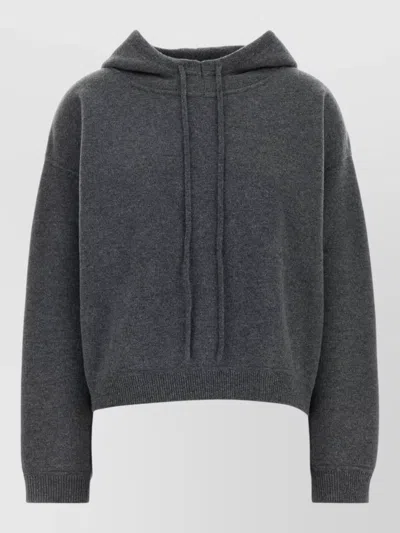 Loulou Studio Cashmere Sarla Hooded Sweater Long Sleeves In Gray
