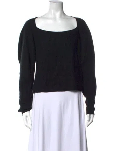 Pre-owned Loulou Studio Cashmere Square Neckline Sweater In Black