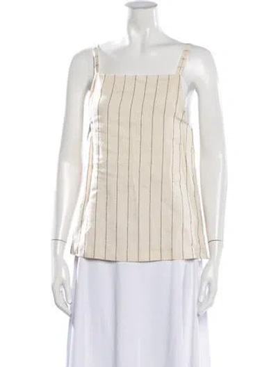 Pre-owned Loulou Studio Cashmere Striped Top In Neutrals