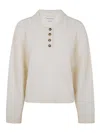 Loulou Studio Homere Cashmere Polo Sweater In Blanco