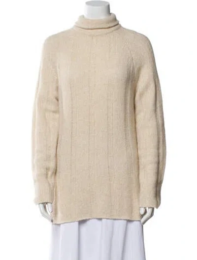 Pre-owned Loulou Studio Cashmere Turtleneck Sweater In Neutral