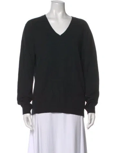 Pre-owned Loulou Studio Cashmere V-neck Sweater In Black