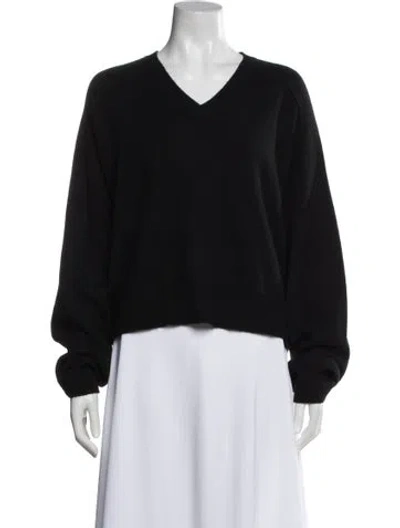 Pre-owned Loulou Studio Cashmere V-neck Sweater In Black