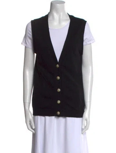 Pre-owned Loulou Studio Cashmere V-neck Sweater In Black