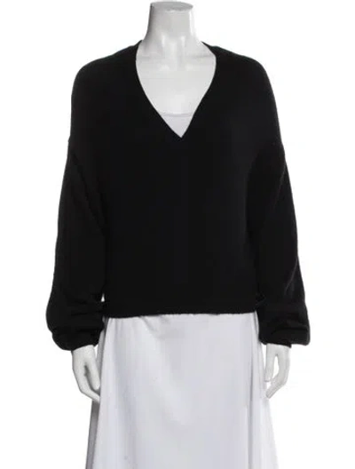 Pre-owned Loulou Studio Cashmere V-neck Sweater In Black