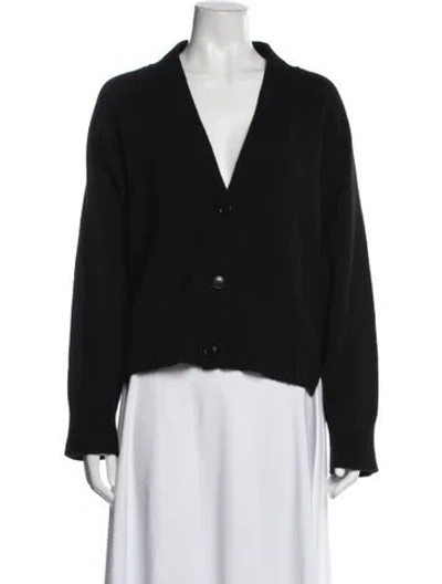 Pre-owned Loulou Studio Cashmere V-neck Sweater In Black