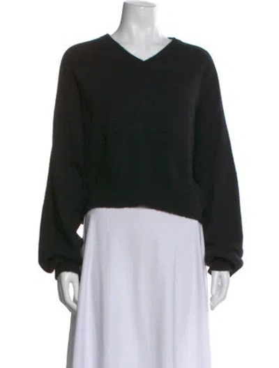 Pre-owned Loulou Studio Cashmere V-neck Sweater In Black