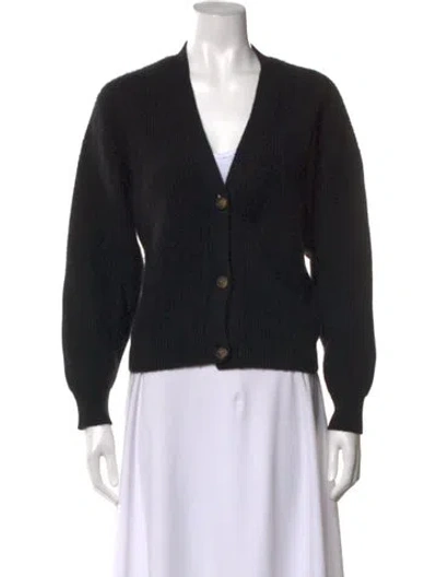 Pre-owned Loulou Studio Cashmere V-neck Sweater In Black