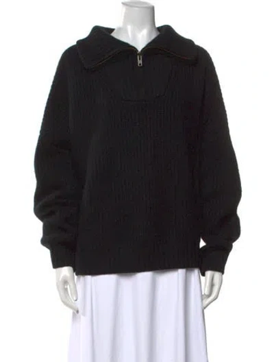 Pre-owned Loulou Studio Cashmere V-neck Sweater In Black