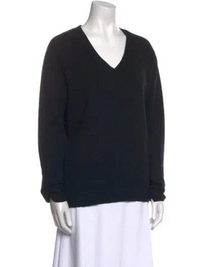Pre-owned Loulou Studio Cashmere V-neck Sweater In Black