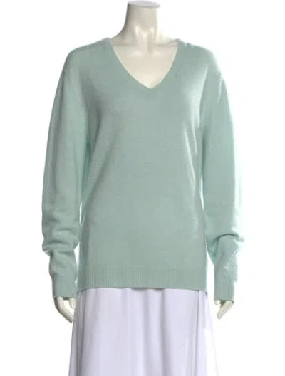 Pre-owned Loulou Studio Cashmere V-neck Sweater In Blue