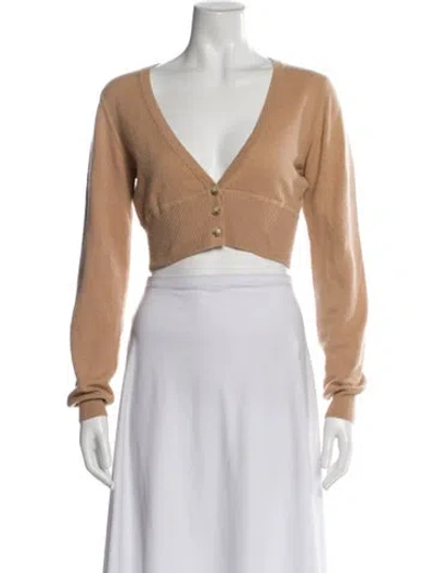 Pre-owned Loulou Studio Cashmere V-neck Sweater In Brown