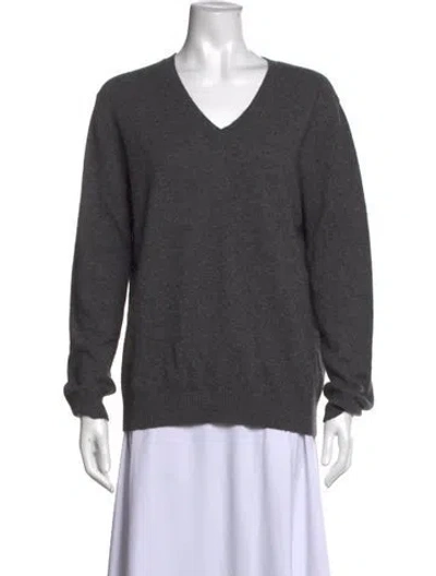 Pre-owned Loulou Studio Cashmere V-neck Sweater In Grey