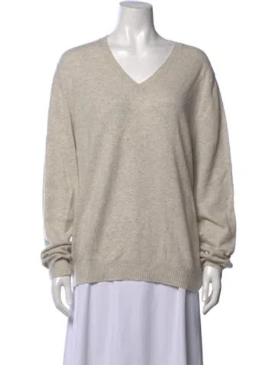 Pre-owned Loulou Studio Cashmere V-neck Sweater In Grey
