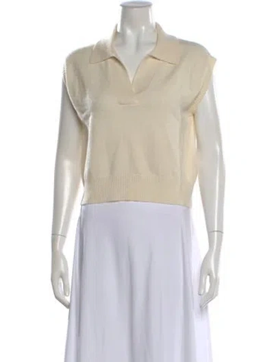 Pre-owned Loulou Studio Cashmere V-neck Sweater In Neutral