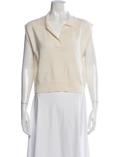 Pre-owned Loulou Studio Cashmere V-neck Sweater In Neutrals