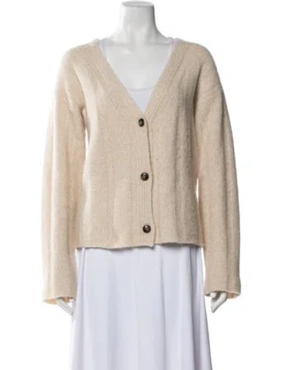 Pre-owned Loulou Studio Cashmere V-neck Sweater In Neutrals