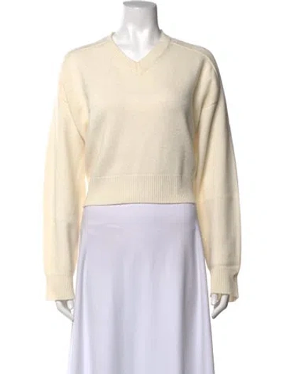 Pre-owned Loulou Studio Cashmere V-neck Sweater In Neutrals