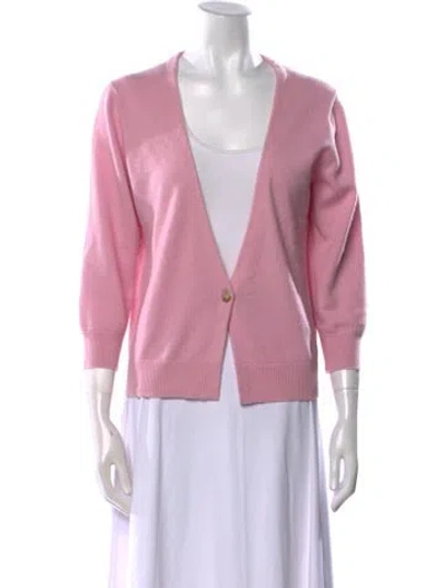 Pre-owned Loulou Studio Cashmere V-neck Sweater In Pink