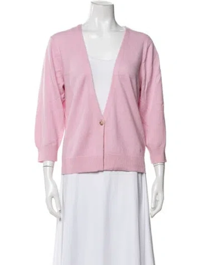 Pre-owned Loulou Studio Cashmere V-neck Sweater In Pink