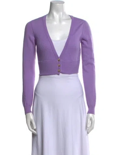 Pre-owned Loulou Studio Cashmere V-neck Sweater In Purple
