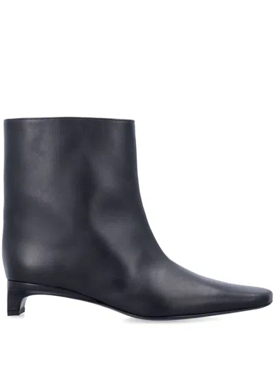 Loulou Studio 30mm Celine Leather Ankle Boots In Black