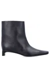 Loulou Studio 30mm Celine Leather Ankle Boots In Black