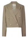 Loulou Studio Chagos Double-breasted Linen Blazer In Brown