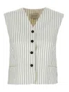 Loulou Studio Vest Adjustable Back Strap Front Pockets In White
