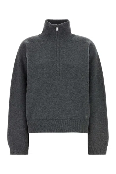 Loulou Studio Charcoal Cashmere Oversize Dried Sweater In Gray