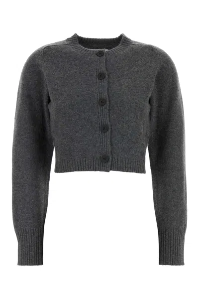 LOULOU STUDIO CHARCOAL CASHMERE ZEPHIR CARDIGAN
