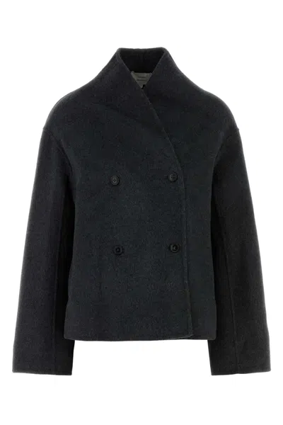 Loulou Studio Charcoal Flannel Meyer Blazer In Black