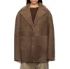 Loulou Studio Shearling Lapin Collar Jacket In Brown