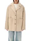 Loulou Studio Shearling Collar Oversized Fit Jacket
