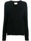 Loulou Studio Serafini Cashmere V-neck Sweater In Black