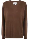 Loulou Studio Classic Col V In Brown