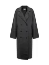 Loulou Studio Borneo Double Breast Wool Long Coat In Anthracite