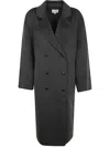 Loulou Studio Borneo Double Breast Wool Long Coat In Grey