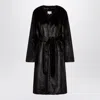 Loulou Studio Loulou De Saison Aritao Belted Faux Fur Coat In Grey